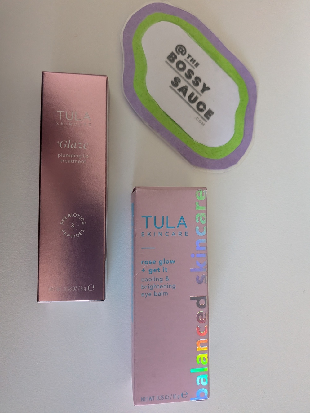 TULA Glaze Lip Treatment + Rose Glow Eye Balm Pink Duo NWT